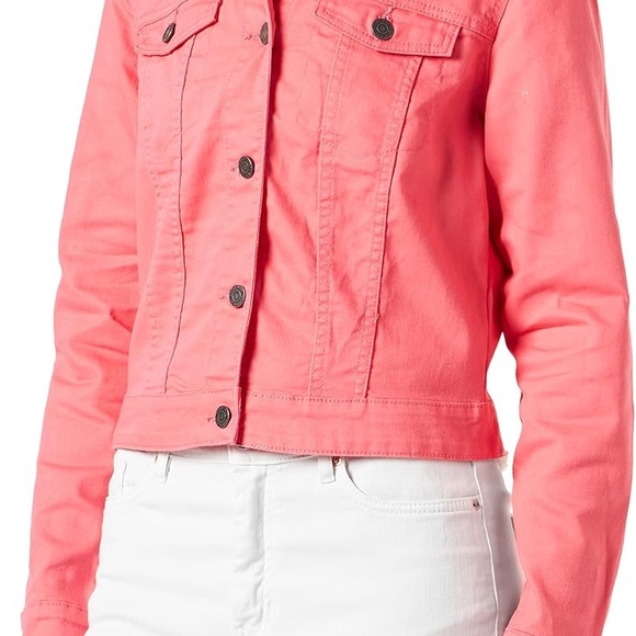 Pink cropped denim jacket - Picture 2 of 5